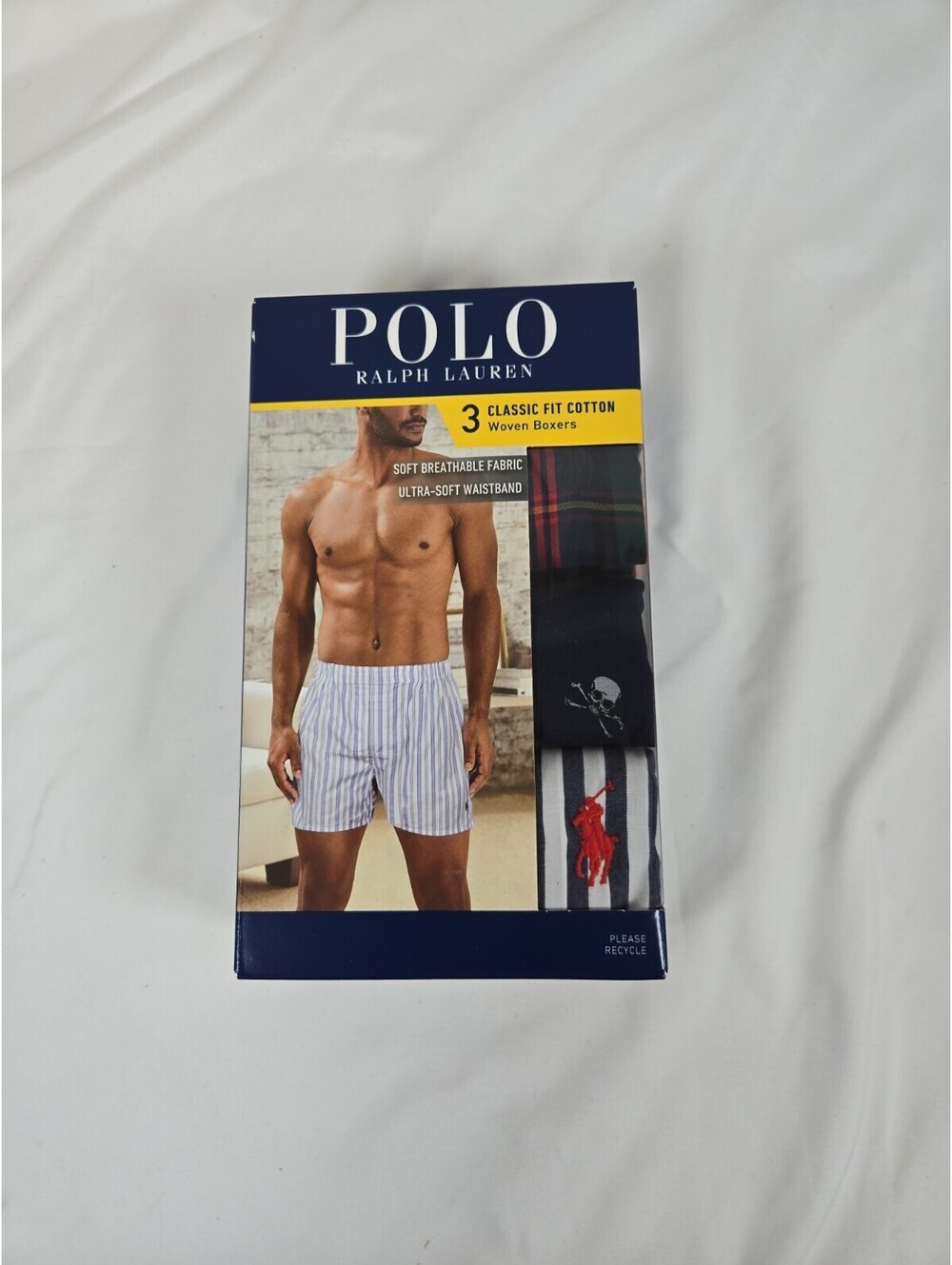 Polo Ralph Lauren Men's Large Woven Boxer Shorts 3 Pack Classic Fit NWT